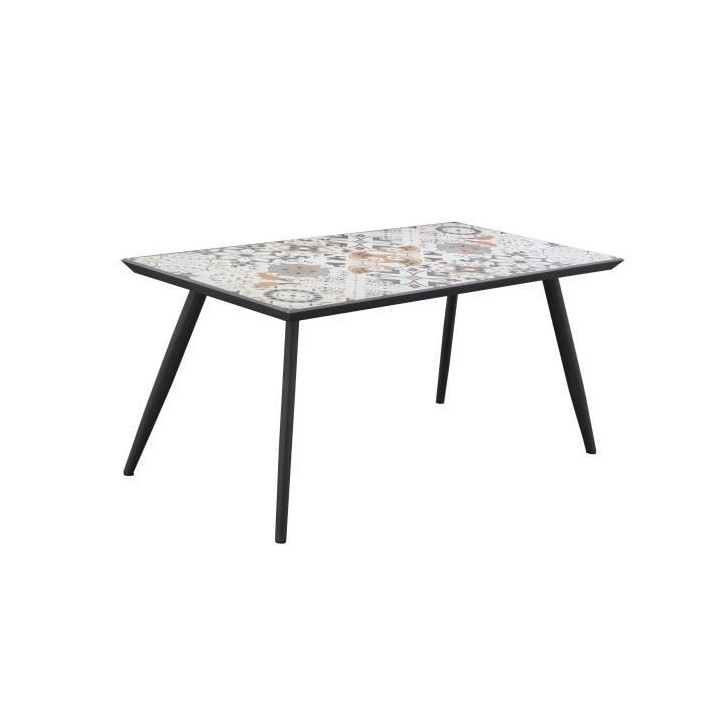 Table a manger de jardin -Style zellige -162 cm - Acier thermolaqué +