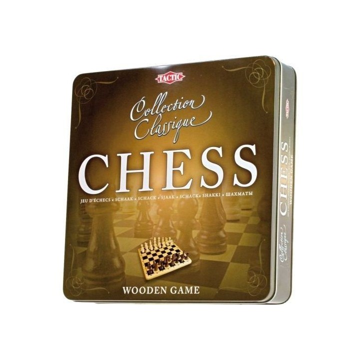 TACTIC Echecs en Bois Boîte métal