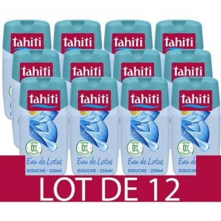 [Lot de 12] TAHITI Gels douches Paradis Zéro 0% Eau de Lotus - 250ml