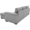 Canapé d'angle convertible réversible 4 places TAJJ - Tissu Portland bicolore Gris - Coffre de rangement - L250 x P151 x H85 c