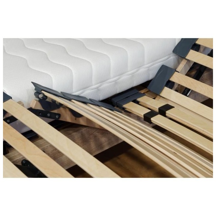 Ensemble relaxation TALCA matelas + sommiers électriques décor blanc