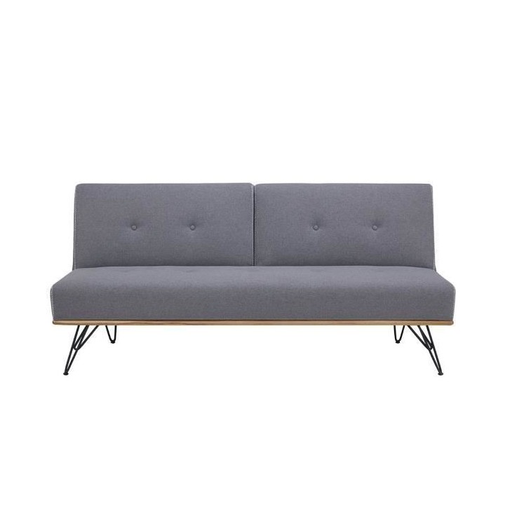 Clic clac convertible avec dossier en 2 parties reglables - Tissu gris