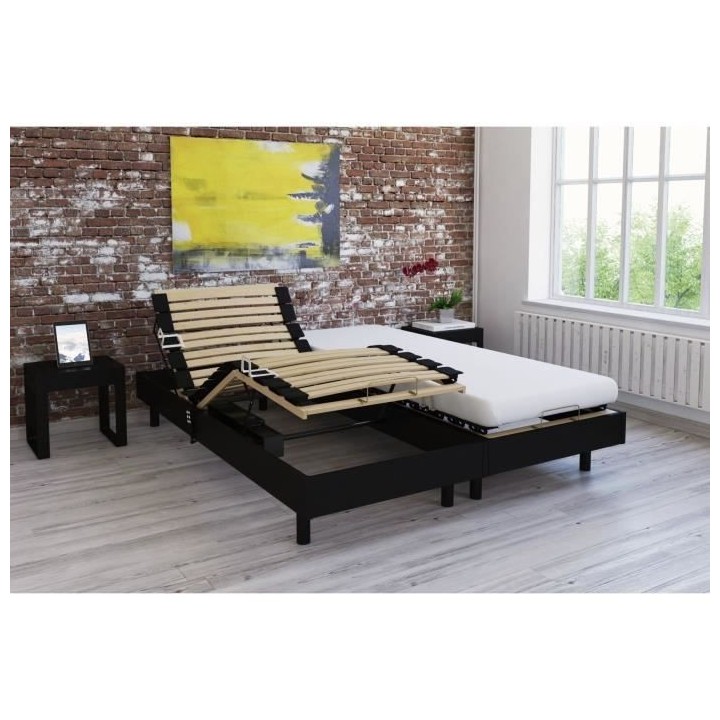 Ensemble relaxation TALCA matelas + sommiers électriques décor weng