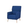 Fauteuil EMILE - Tissu - Bleu - L 68 x P 91 x 99 cm