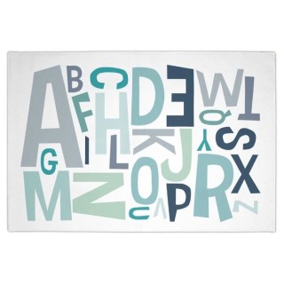 TANUKI - Tapis ALPHABET 100x150 cm - 100% Coton - Lavage en machine -