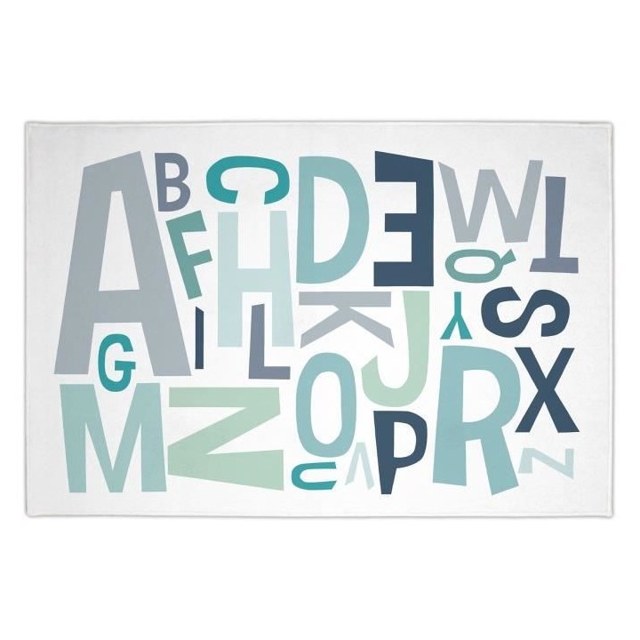 TANUKI - Tapis ALPHABET 100x150 cm - 100% Coton - Lavage en machine -