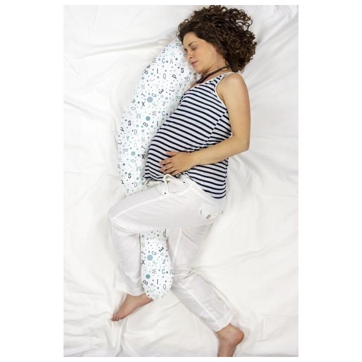 TANUKI - Coussin d'allaitement ALPHABET - Ergonomique - Bleu