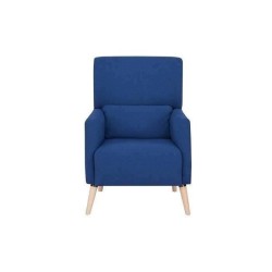 Fauteuil EMILE - Tissu - Bleu - L 68 x P 91 x 99 cm