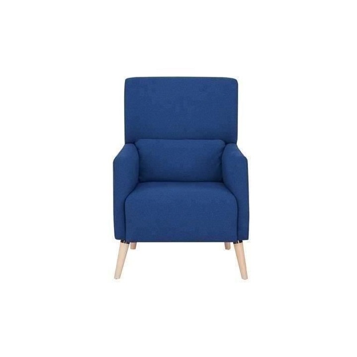 Fauteuil EMILE - Tissu - Bleu - L 68 x P 91 x 99 cm