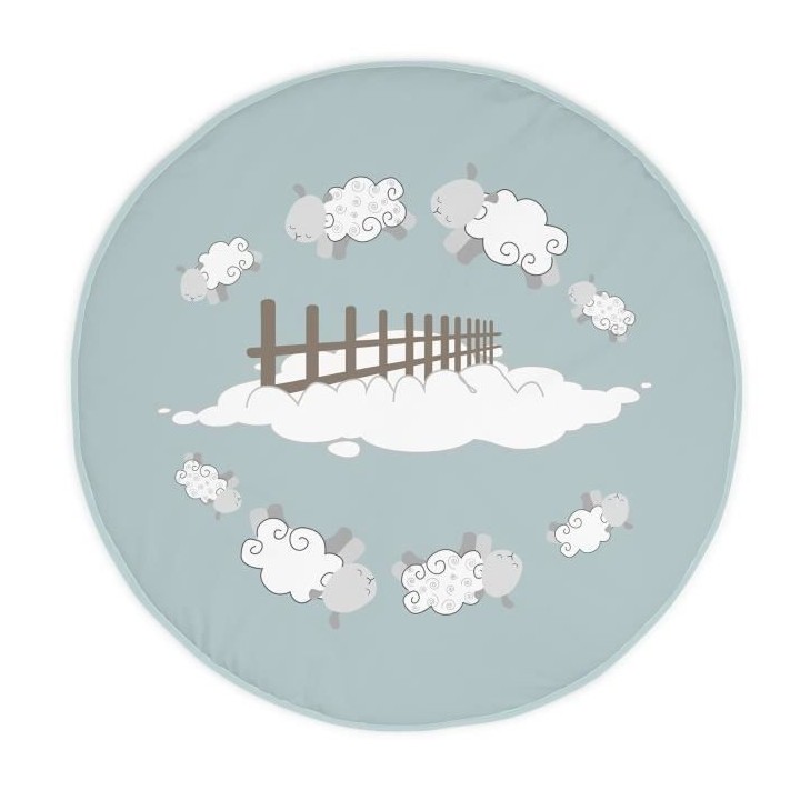 TANUKI - Tapis first step COUNTING SHEEPS 90x90 cm - 100% Coton - Lava