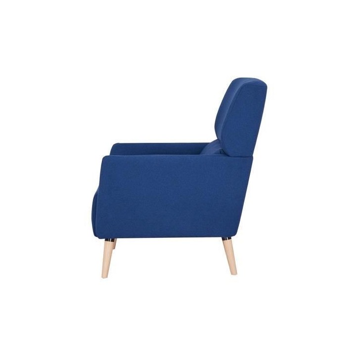Fauteuil EMILE - Tissu - Bleu - L 68 x P 91 x 99 cm