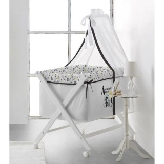 TANUKI - Berceau complet en bois ADVENTURE AWAITS - Matelas + Sommier