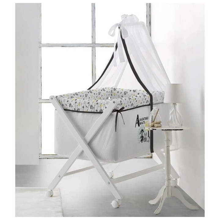 TANUKI - Berceau complet en bois ADVENTURE AWAITS - Matelas + Sommier