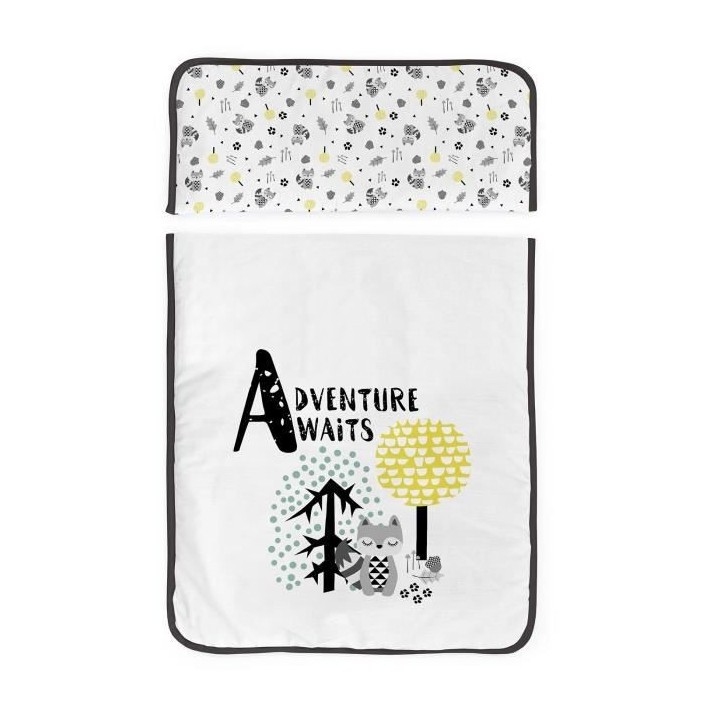 TANUKI - Berceau complet en bois ADVENTURE AWAITS - Matelas + Sommier