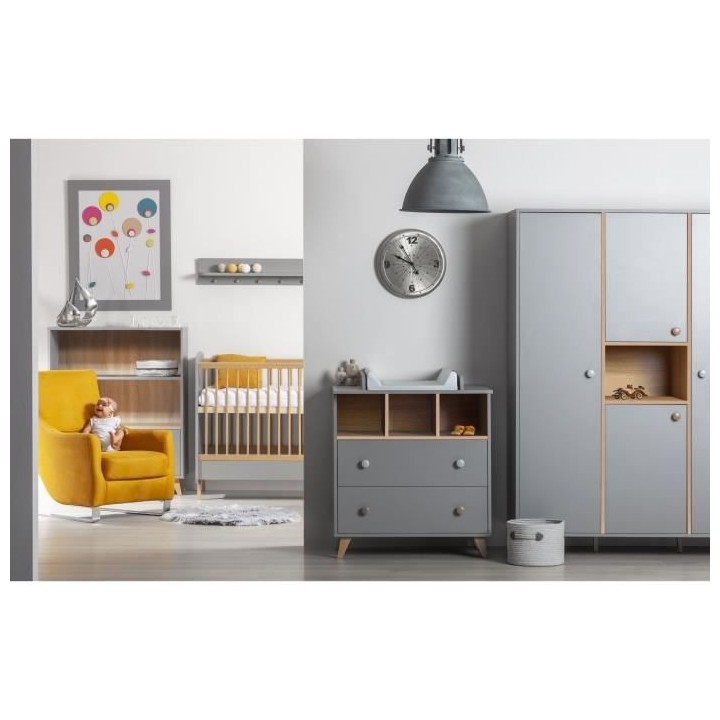 TANUKI Chambre bébé Trio Dream - Lit + Commode a langer + Armoire -