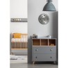 TANUKI Chambre bébé Duo Dream - Lit + Commode a langer - Réglable 3 hauteurs - Bois Hetre et MDF - Gris anthracite mat