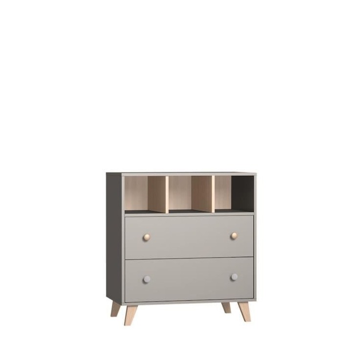 TANUKI Chambre bébé Duo Dream - Lit + Commode a langer - Réglable 3