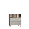 TANUKI Chambre bébé Duo Dream - Lit + Commode a langer - Réglable 3 hauteurs - Bois Hetre et MDF - Gris anthracite mat