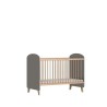 TANUKI Chambre bébé Duo Dream - Lit + Commode a langer - Réglable 3 hauteurs - Bois Hetre et MDF - Gris anthracite mat