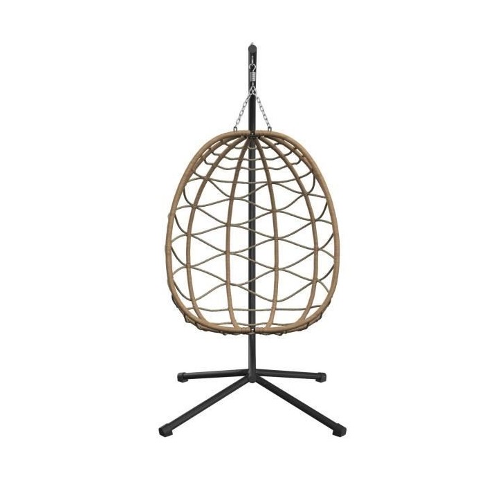 Fauteuil suspendu en résine - BEAUX RIVAGE - 1 place - TARAWA - Gris