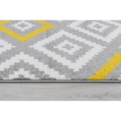 NAZAR TAVLA Tapis de salon moderne - 120 x 160 cm - 100% polypropylene frisée - Jaune