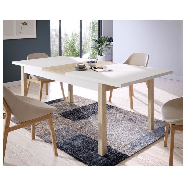 Table a manger extensible HOYVIK - 160,4 - 207 cm - Allonge se rangean
