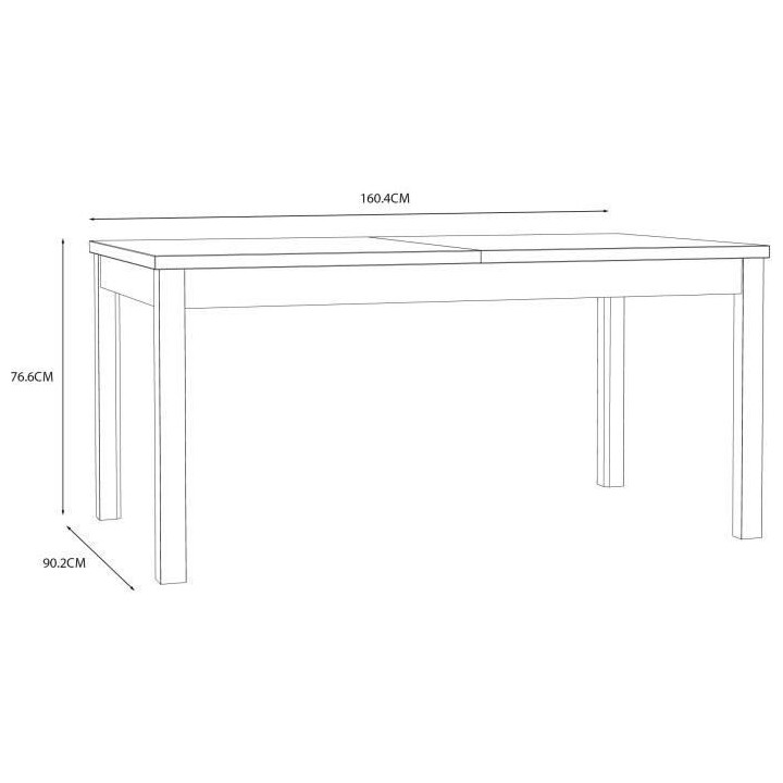 Table a manger extensible HOYVIK - 160,4 - 207 cm - Allonge se rangean