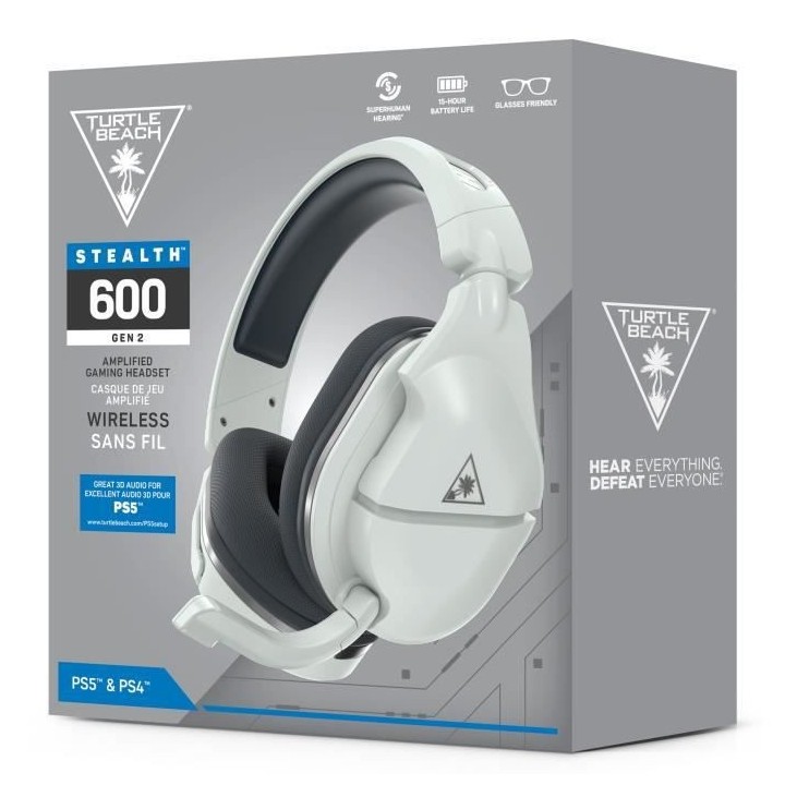 TURTLE BEACH Casque Gaming Stealth 600P GEN2 - Blanc - TBS-3145-02