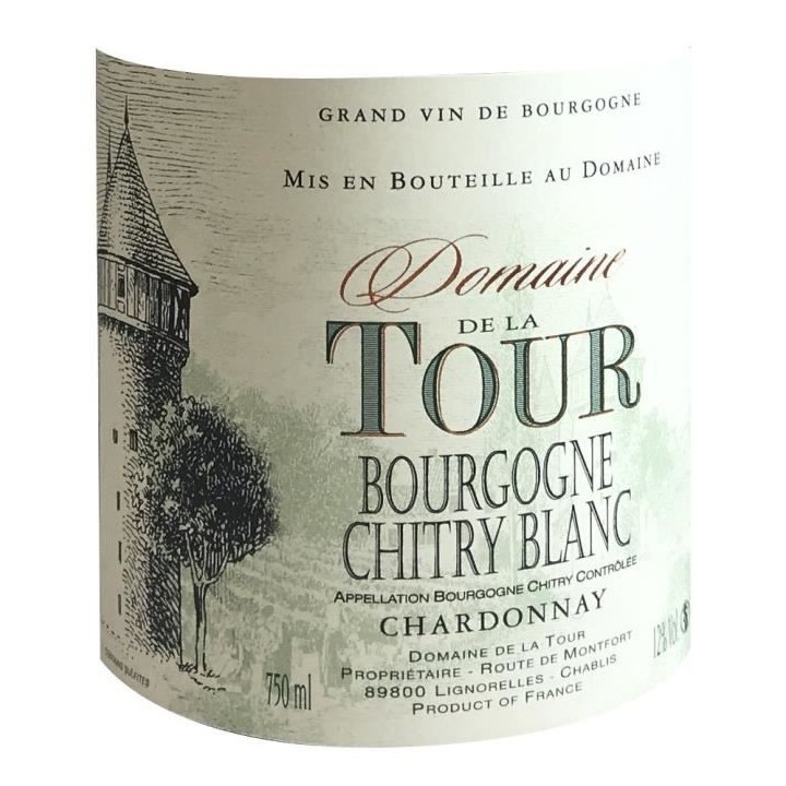 Domaine de la Tour 2018 Bourgogne Chitry - Vin blanc de Bourgogne