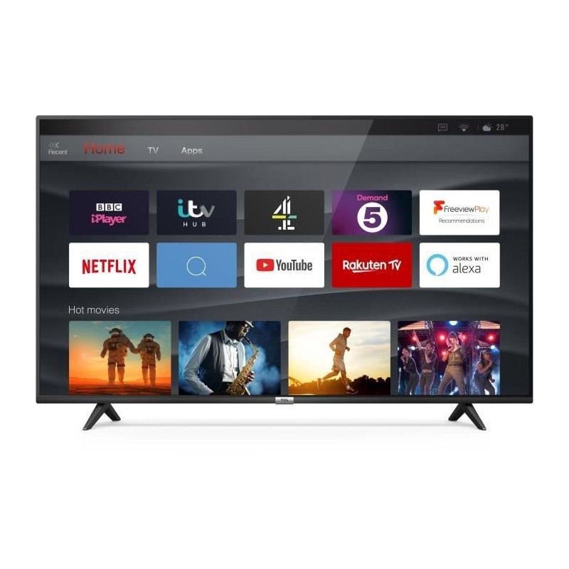 TCL 55P610 - TV LED UHD 4K 55 (139 cm) - Smart TV - Dolby Digital Plus - 3xHDMI, 2xUSB - Noir