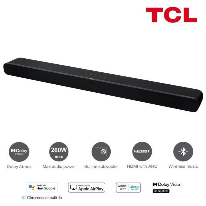 TCL TS8211 - Barre de son Dolby Atmos 2.1 avec caissons de basse inté