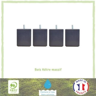 Jeu de pieds carrés L 7 cm x l 7 cm H 8,5 cm - Gris anthracite - Lot