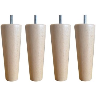 Jeu de pieds fuseau ronds droit en bois Ø 5,4 cm - H 14,5 cm - Lot de