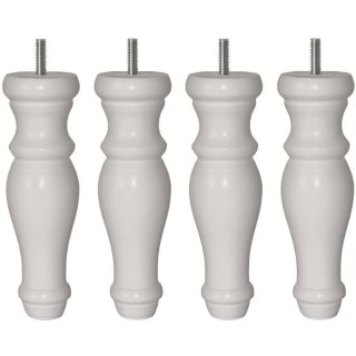 Jeu de pieds Galaxie ronds Ø 6 H 19 cm Blanc - Lot de 4