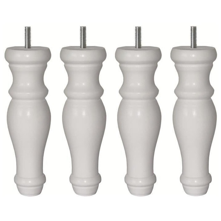 Jeu de pieds Galaxie ronds Ø 6 H 19 cm Blanc - Lot de 4