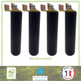Lot de 4 pieds de lit cylindriques couleur gris-anthracite - Kit unive