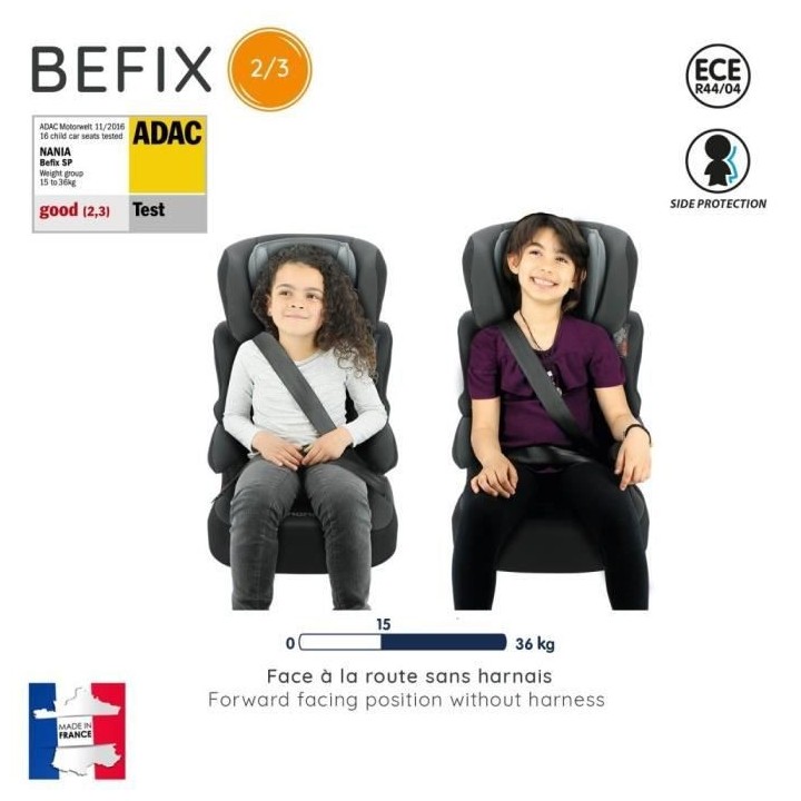 Nania Siege auto BEFIX EASYFIX groupe 2/3 (15-36kg) porte-gobelet - Lu