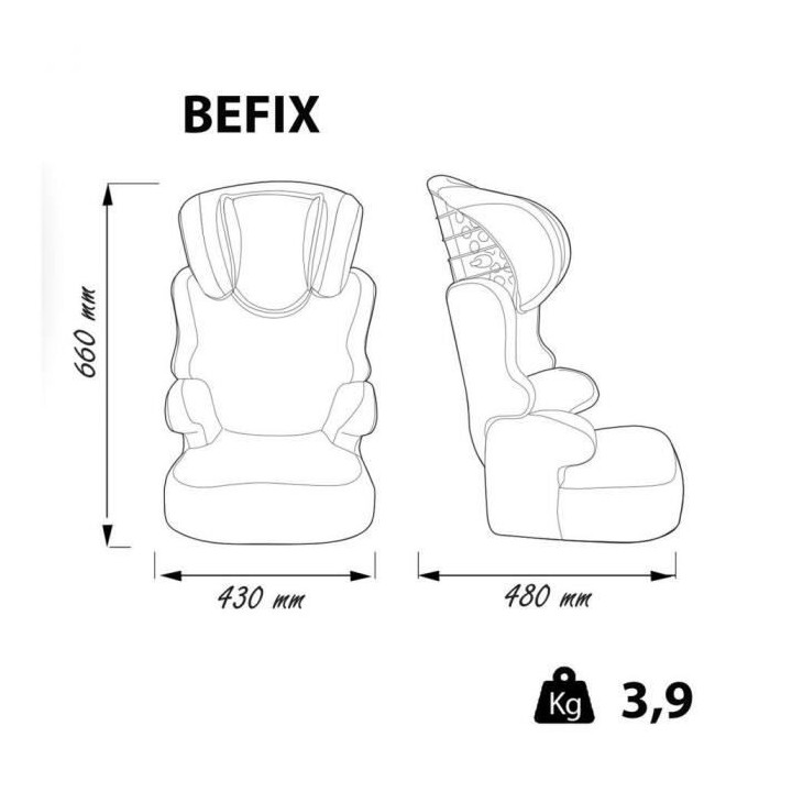 Nania Siege auto BEFIX EASYFIX groupe 2/3 (15-36kg) porte-gobelet - Lu