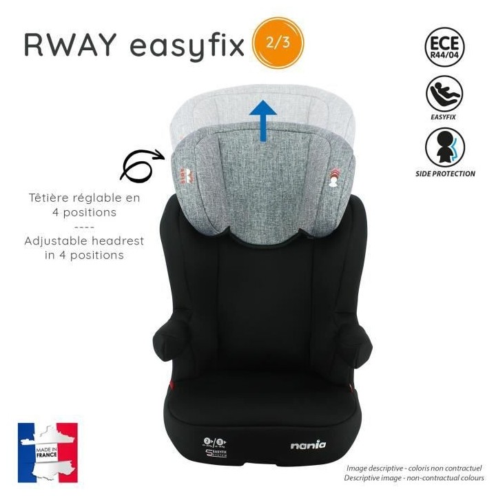 Nania Siege auto rehausseur RWAY groupe 2/3 (15-36kg) - Gris luxe