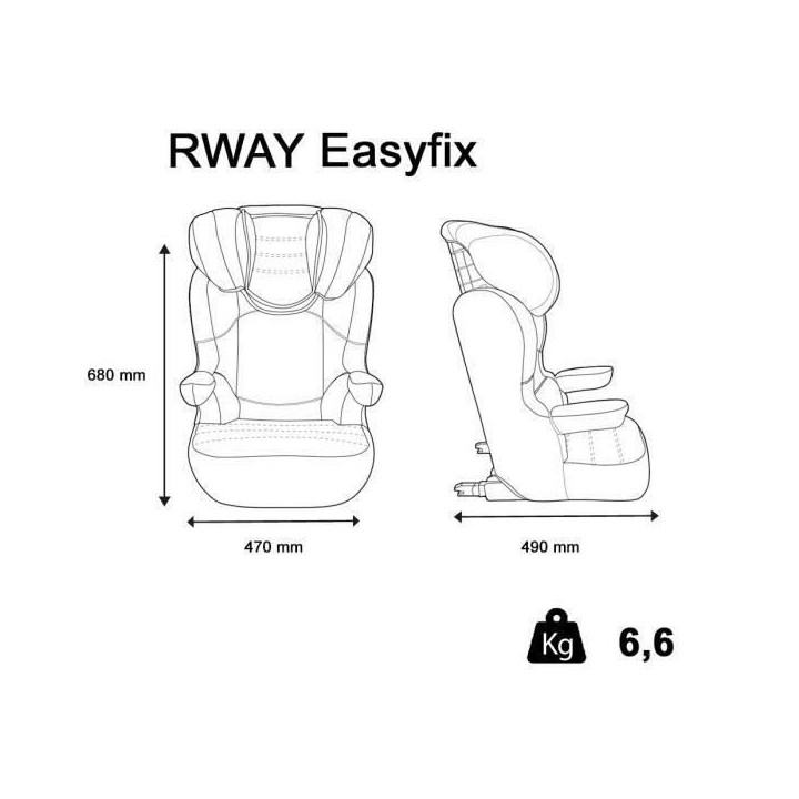 Nania Siege auto rehausseur RWAY groupe 2/3 (15-36kg) - Gris luxe