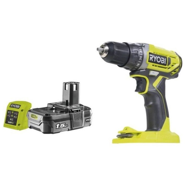 RYOBI Pack Perceuse-visseuse sans fil 18V ONE+ avec une batterie 1,5 A