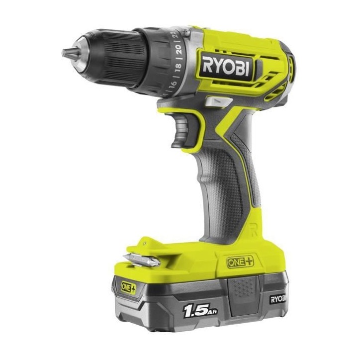 RYOBI Pack Perceuse-visseuse sans fil 18V ONE+ avec une batterie 1,5 A
