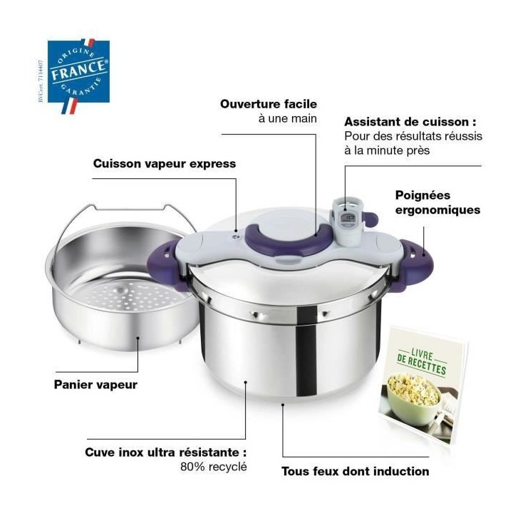 SEB P4624900 Autocuiseur Cocotte-minute CLIPSO MINUT PERFECT - 9L - To