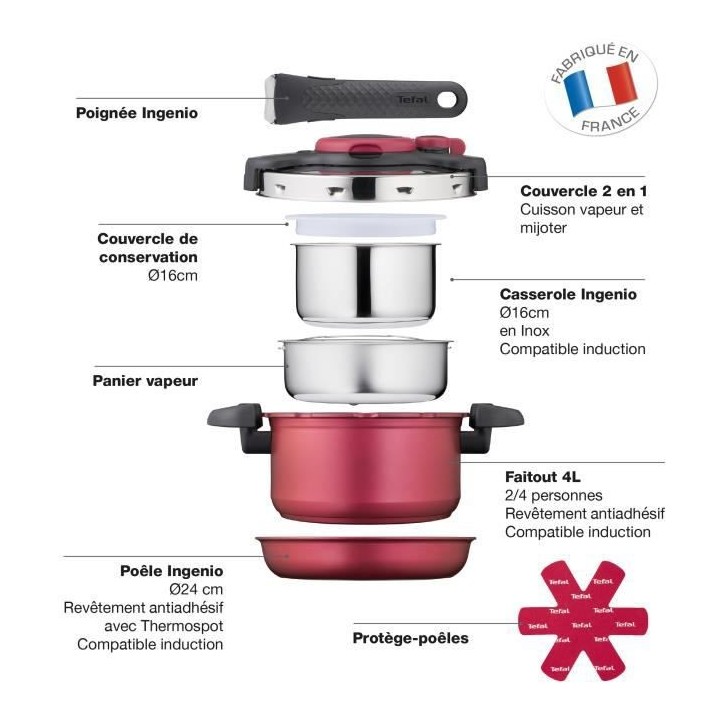 TEFAL P4704200 INGENIO ALL IN ONE Set 8 pieces complet