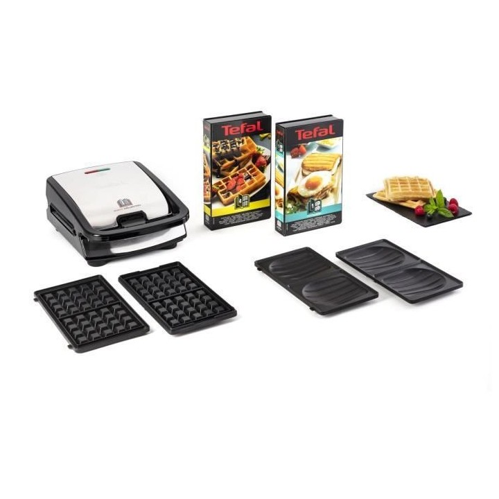 TEFAL SW853D12 Snack Collection Croque gaufres, Plaques antiadhésives