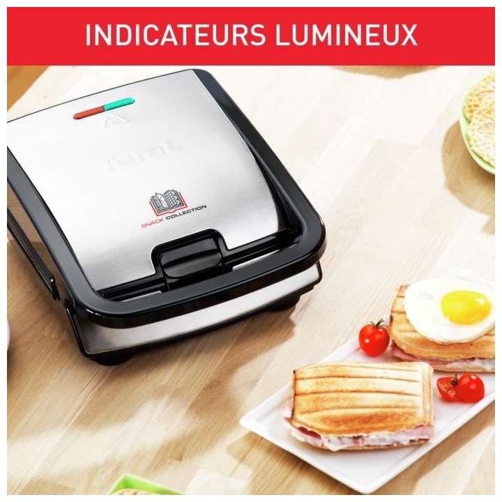 TEFAL SW853D12 Snack Collection Croque gaufres, Plaques antiadhésives