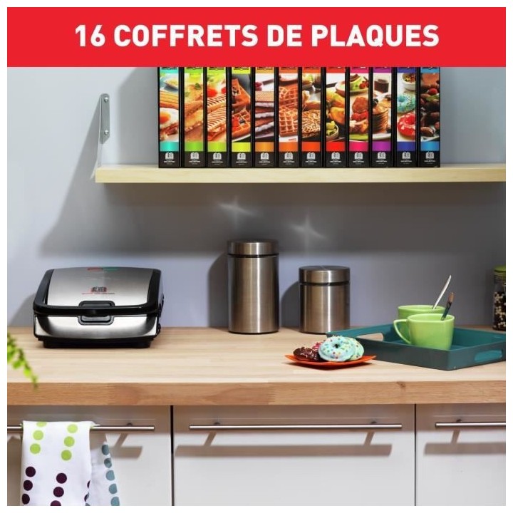 TEFAL SW853D12 Snack Collection Croque gaufres, Plaques antiadhésives
