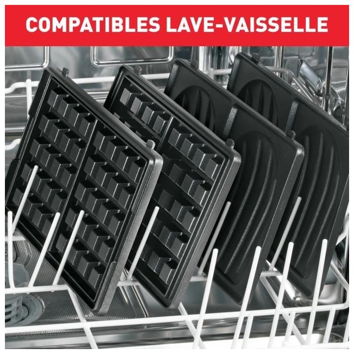 TEFAL SW853D12 Snack Collection Croque gaufres, Plaques antiadhésives