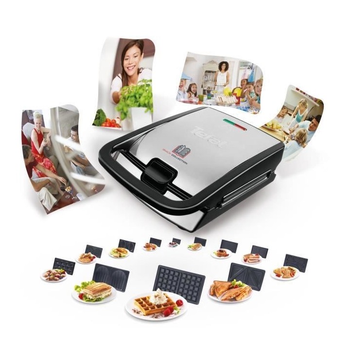 TEFAL Accessoires XA800112 Lot de 2 plaques Croque Monsieur Snack Coll