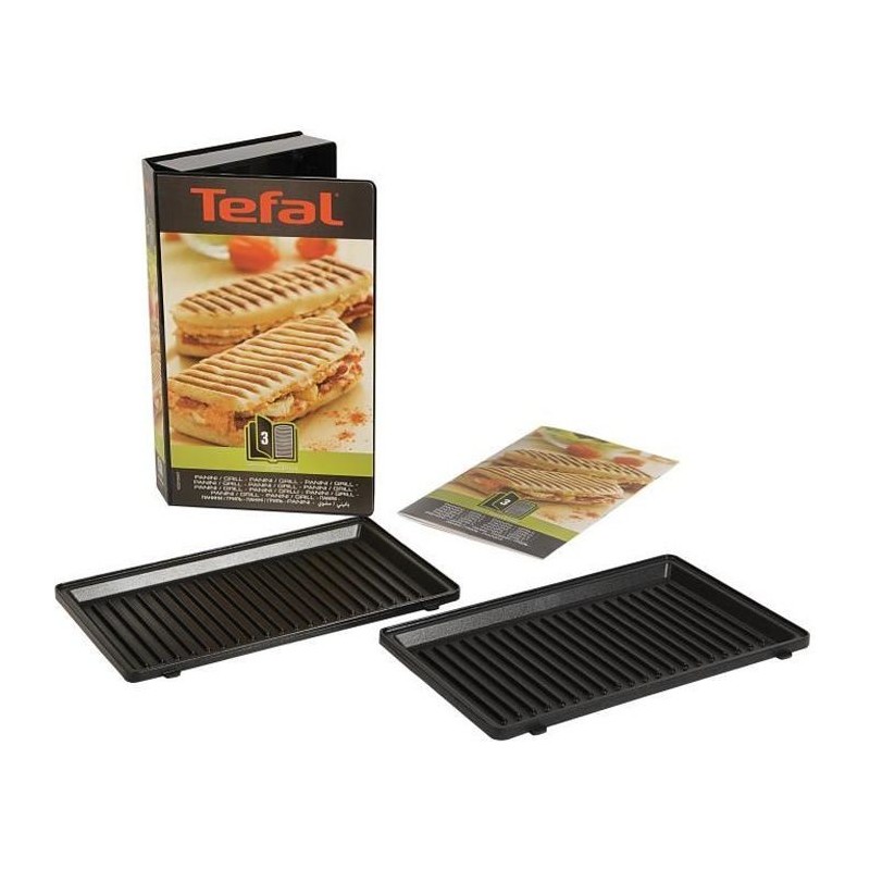 TEFAL Lot de 2 Plaques Grill Panini - Snack Collection - XA800312